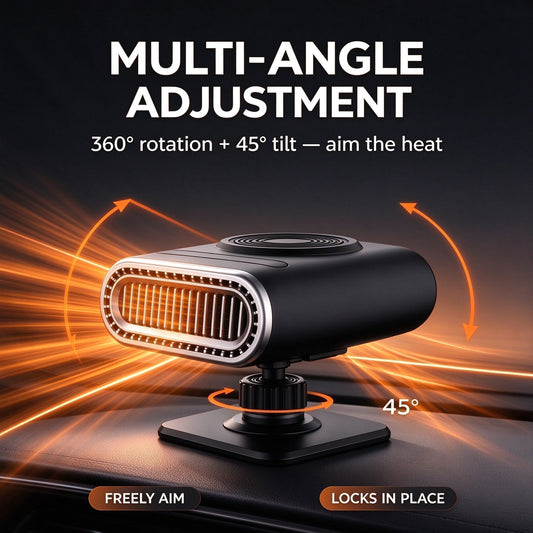 🚗🔥 PROMO FLASH : 50% DE RÉDUCTION ! Chauffage d'Appoint & Dégivreur de Voiture 12V 120W avec Rotation 360° – Dégivrage Flash 60s & Désembuage Instantané du Pare-Brise for une Visibilité Totale et un Confort Immédiat en Hiver ✨