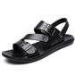 🔥👞 PROMO FLASH 50% ! Sandales de Plage en Cuir de Vachette pour Hommes – Semelle Caoutchouc, Antidérapantes & Respirantes, Bout Ouvert, Idéales Plage & Quotidien ✨