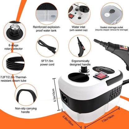 🌞 RÉVEIL DU PRINTEMPS : 50% DE RÉDUCTION ! 💧 Nettoyeur Vapeur Professionnel 2500W – PC + ABS – 6 Niveaux & Haute Température pour Cuisine, Salle de Bain & Voiture 🚗