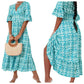 🔥 PROMO EXCEPTIONNELLE 50% DE RÉDUCTION ! 👗✨ Robe Longue Décontractée Imprimée Col V Ceinturée – Tissu Léger & Fluide – Parfaite pour l’Été, la Plage ou les Soirées Boho-Chic – Style Vacances Garanti 🌸🌴