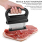 🥩🔪 PROMO FLASH 50% ! Attendrisseur de Viande 48 Lames Inox – Mécanisme Automatique, Matériaux Alimentaires, Brosse de Nettoyage Incluse, Idéal Marinades & Cuisson Parfaite ✨