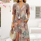 🔥🐆 PROMO FLASH 50% ! Robe Midi Léopard Femme Col V – Style Safari Décontracté, Poches, Lin & Coton, Idéale Quotidien & Loisirs ✨