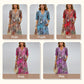 🔥🐆 PROMO FLASH 50% ! Robe Midi Léopard Femme Col V – Style Safari Décontracté, Poches, Lin & Coton, Idéale Quotidien & Loisirs ✨