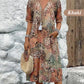 🔥🐆 PROMO FLASH 50% ! Robe Midi Léopard Femme Col V – Style Safari Décontracté, Poches, Lin & Coton, Idéale Quotidien & Loisirs ✨