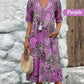 🔥🐆 PROMO FLASH 50% ! Robe Midi Léopard Femme Col V – Style Safari Décontracté, Poches, Lin & Coton, Idéale Quotidien & Loisirs ✨