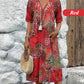 🔥🐆 PROMO FLASH 50% ! Robe Midi Léopard Femme Col V – Style Safari Décontracté, Poches, Lin & Coton, Idéale Quotidien & Loisirs ✨
