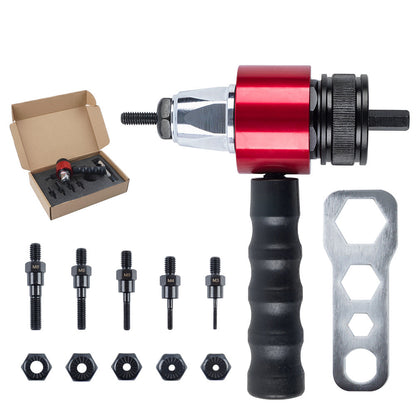 ⚙️🔥 PROMO FLASH 50% ! Kit Adaptateur pour Pistolet à River M3–M8 – Compatible Perceuse sans Fil, Design Compact, 5 Tiges Interchangeables Incluses 🔧