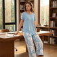 🎁 NOUVEAUTÉ 2026 50% DE RÉDUCTION 💥 Ensemble 2 Pièces pour Femmes – Haut Tunique Asymétrique à Superposition & Pantalon Large Imprimé, Polyester Respirant ✨