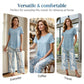 🎁 NOUVEAUTÉ 2026 50% DE RÉDUCTION 💥 Ensemble 2 Pièces pour Femmes – Haut Tunique Asymétrique à Superposition & Pantalon Large Imprimé, Polyester Respirant ✨