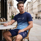 🌈👕 PROMO FLASH 50% ! Ensemble 2 Pièces Homme Dégradé – T-shirt & Short Respirant, Coupe Détendue, Style Sportif & Urbain Moderne 🩳