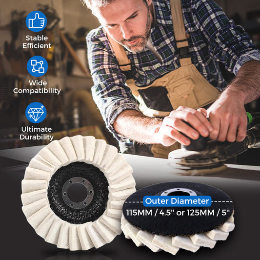 🏆50 % OFF !!⚡🔧 Wool Felt Flap Polishing Disc – Easy to Use, Surface-Safe & Professional Finish 🧽