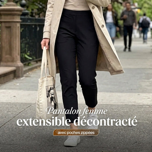 👖⚡ PROMO FLASH 50% ! Pantalon Femme Tissu Extensible 4 Sens – Poches Zippées, Confort & Mobilité, Idéal Sport & Quotidien ✨