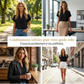 👕✨ PROMO FLASH 50% ! Haut Femme Décontracté Encolure en V – Tissu Fluide Respirant, Manches Courtes, Coupe Élégante, Plusieurs Couleurs & Tailles, Parfait pour Bureau & Quotidien 🌿
