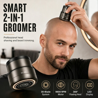 📢⚡ PROMO FLASH : 50% DE RÉDUCTION ! ⏰ Tondeuse Électrique 2-en-1 pour Crâne Rasé & Barbe – 30 Lames de Précision – Tête Flottante 360° – Affichage Digital 🪒