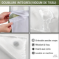 🚿 -50% ! ✨ Rideau de Douche Motif Waffle – Polyester – Double Imperméabilité & Boutons-Pression sans Anneaux pour Salle de Bain Moderne 🛁