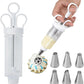 🎂 PROMO FLASH : 50% DE RÉDUCTION ! Kit Pistolet à Décorer les Gâteaux – 10 Embouts Fleur, 8 Douilles & Piston Une Main for Décoration Pro Inox ⏰✨