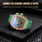 ⌚💎 PROMO FLASH 50% ! Montre Homme de Luxe Forme Tonneau avec Strass – Édition Limitée, Cadran Cristal, Design Unique & Élégant ✨