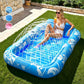 🏊🌊 PROMO FLASH 50% ! Chaise Longue Gonflable Piscine – Double, 208x130cm, 159kg, Coussin, Porte-Gobelets, Housse Incluse, Idéale Détente & Bronzage ☀️
