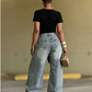 👖⭐ PROMO FLASH 50% ! Jean Unisexe Baggy avec Patchs Étoiles – Coupe Oversize, Tissu Polyester Durable, Ceinture Liée, 6 Tailles, Style Années 90 & Streetwear ✨