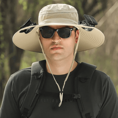 ☀️🧢 PROMO FLASH 50% ! Chapeau Soleil à Large Bord avec Ventilateur Solaire – Recharge USB, Autonomie 7-9h, Léger 114g, Idéal Pêche, Camping, Randonnée 🌬️