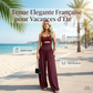 👗🌴 PROMO FLASH 50% ! Combinaison Femme sans Manches Jambes Larges – Découpe Chic, Nœud Dos Réglable, 5 Couleurs, Taille S-2XL, Élégante & Fluide ✨
