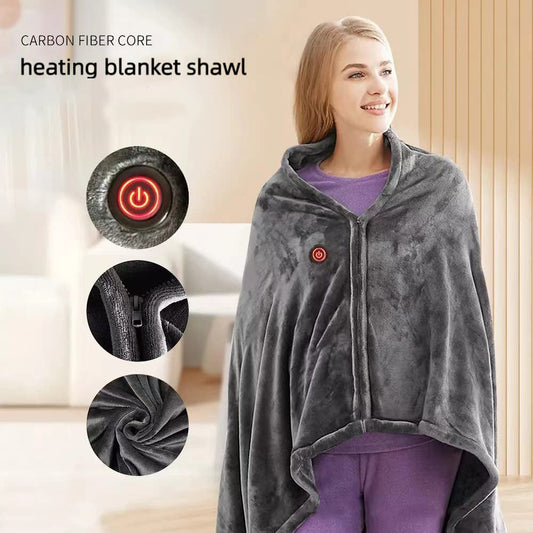 🔥✨ PROMO FLASH : 50% DE RÉDUCTION ! Plaid Sweat Chauffant à Capuche Électrique USB – 8 Zones de Chauffe en Fibre de Carbone, Polaire Douce & 3 Températures Réglables for un Cocooning Immédiatement Confortable ✨