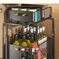 💪🥫 PROMO FLASH 50% ! Étagère Double Coulissante Organisateur de Placard – 5 Hauteurs Réglables, 2 Plateaux, Acier Carbone, Grande Capacité, Sans Installation ✨