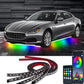 🚗 50% DE RÉDUCTION ! 💡 Bandes LED RGB Flexibles 4 Pièces – IP68 – Contrôle App & 120 Effets for Voiture