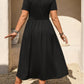 👗 PROMO EXCEPTIONNELLE 50% DE RÉDUCTION ! ✨ Robe Midi Grande Taille à Col V avec Volants et Manches Courtes – Tissu Fluide, Coupe Trapèze & Détails Froncés – L’Élégance au Quotidien de S à 5XL 🌸💃