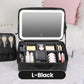 🌸 50% DE RÉDUCTION ! 💄 Trousse Maquillage Portable Miroir LED – 3 Températures & Compartiments Réglables for Beauté Nomade