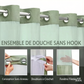 🚿 -50% ! ✨ Rideau de Douche Motif Waffle – Polyester – Double Imperméabilité & Boutons-Pression sans Anneaux pour Salle de Bain Moderne 🛁