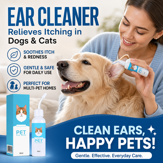🐶 50% DE RÉDUCTION ! 🌿 Solution Nettoyante Auriculaire Animaux – 60 ml – Extraits Plantes & Formule Douce for Chats & Chiens