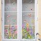 💐 -50% MAINTENANT ! 🖼️ Sticker Fenêtre Bouquet Floral Coloré – PVC – 30×60 cm – Double Face – Amovible sans Traces – Lavable – Déco Printanière Maison et Café ✨