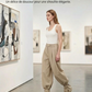 🎀✨ PROMO LIMITÉE 50% ! Pantalon Femme Plissé & Large – Taille Haute, Coupe Lanterne, Manchettes Froncées, Tissu Léger, Parfait pour Occasions Chic ou Décontractées 🍂