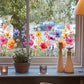 💐 -50% MAINTENANT ! 🖼️ Sticker Fenêtre Bouquet Floral Coloré – PVC – 30×60 cm – Double Face – Amovible sans Traces – Lavable – Déco Printanière Maison et Café ✨