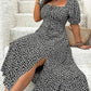 👗🌸 PROMO FLASH 50% ! Robe Longue Grande Taille Bohème – Imprimé Fleuri, Fente Latérale, Manches Courtes, Tissu Léger, 6 Couleurs, Taille L-4XL, Parfaite pour l'Été & Vacances ✨