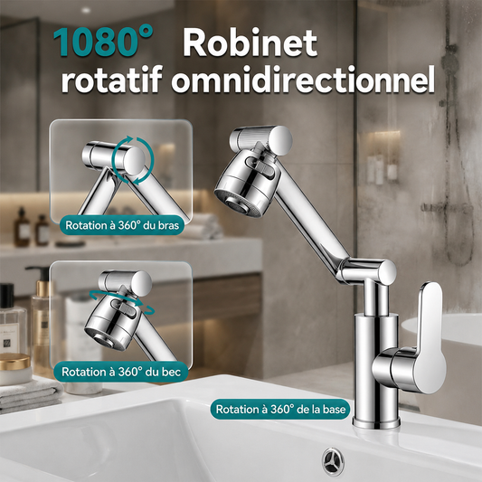 🚰✨ PROMO FLASH 50% ! Robinet de Lavabo Pivotant 360° – Bras Mobile 1080°, Design Moderne, Installation Facile ⏳  à utiliser ✨