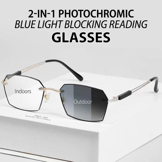 📢📢50 % OFF !!🎅2-in-1 Photochromic Blue Light Blocking Reading Glasses