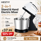 🎂 -50% ! 🥄 Batteur Électrique 2-en-1 sur Socle et Portatif – 150 W – 7 Vitesses – Bol 2 L + Fouets & Crochets – Prise UK 🍰