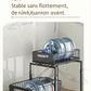💪🥫 PROMO FLASH 50% ! Étagère Double Coulissante Organisateur de Placard – 5 Hauteurs Réglables, 2 Plateaux, Acier Carbone, Grande Capacité, Sans Installation ✨