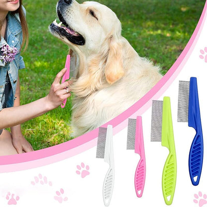 🐾 PROMO SPÉCIALE 🎁 1 ACHETÉ = 1 OFFERT ! 🐶😸 Peigne Animaux Multifonctions – Acier Inox Anti-Puces & Anti-Taches Larmes, Démêlant Doux, Pointes Rondes · Blanc, Bleu, Rose & Vert ✨