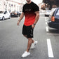 🌈👕 PROMO FLASH 50% ! Ensemble 2 Pièces Homme Dégradé – T-shirt & Short Respirant, Coupe Détendue, Style Sportif & Urbain Moderne 🩳
