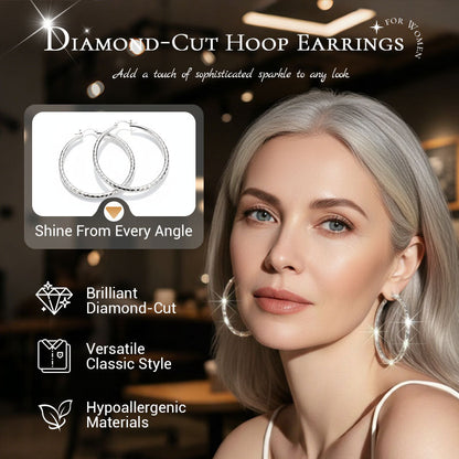 ✨👑 ACHETEZ 1, OBTENEZ 1 GRATUIT ! Créoles pour Femmes Taille Diamant – Acier Inoxydable, Design Classique & Étincelant, Inoxydable 🔥