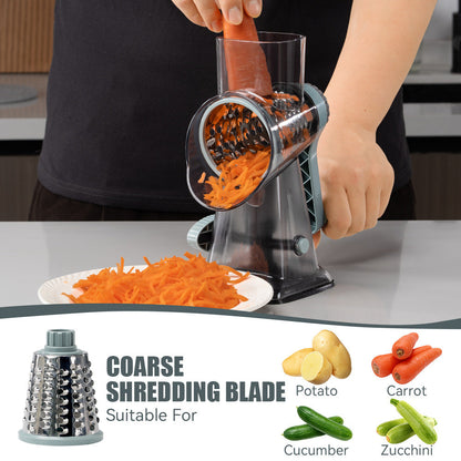🥳 PROMO FLASH : 50% DE RÉDUCTION ! Râpe à Fromage Rotative 3-en-1 – 3 Lames Interchangeables, Trappe Sécurisée Anti-Coupures & Ventouses Stables for une Cuisine Rapide, Facile et Sans Danger 🧀✨