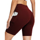 🔥🏃‍♀️ PROMO EXCEPTIONNELLE 60% ! Short de Sport Femme Haute Taille Galbant – 2 Poches Latérales Sécurisées, Tissu Respirant 4-Way Stretch, pour Yoga, Course, Fitness 🩳