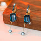 💎✨ PROMO FLASH 50% ! Boucles d'Oreilles Vintage Clip Diamants Synthétiques – Design Carré Géométrique, Pendantif, 2 Couleurs, 10g, Sans Percage 💫