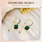💎✨ PROMO FLASH 50% ! Boucles d'Oreilles Vintage Clip Diamants Synthétiques – Design Carré Géométrique, Pendantif, 2 Couleurs, 10g, Sans Percage 💫