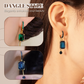 💎✨ PROMO FLASH 50% ! Boucles d'Oreilles Vintage Clip Diamants Synthétiques – Design Carré Géométrique, Pendantif, 2 Couleurs, 10g, Sans Percage 💫