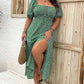 👗🌸 PROMO FLASH 50% ! Robe Longue Grande Taille Bohème – Imprimé Fleuri, Fente Latérale, Manches Courtes, Tissu Léger, 6 Couleurs, Taille L-4XL, Parfaite pour l'Été & Vacances ✨