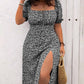 👗🌸 PROMO FLASH 50% ! Robe Longue Grande Taille Bohème – Imprimé Fleuri, Fente Latérale, Manches Courtes, Tissu Léger, 6 Couleurs, Taille L-4XL, Parfaite pour l'Été & Vacances ✨